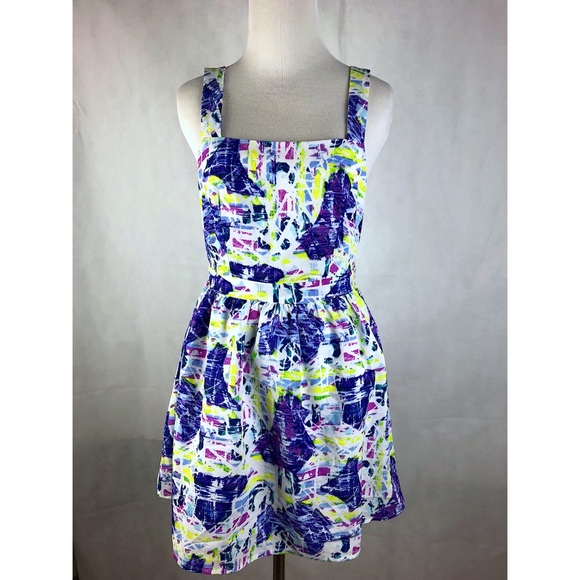 Blue floral Cut out Backless Sun dress - Picture 5 of 5